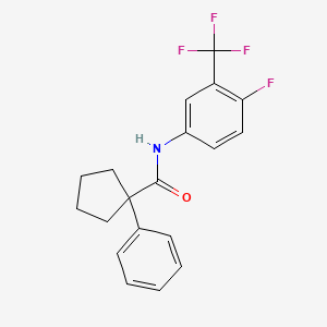 molecular formula C19H17F4NO B2785433 N-(4-Fluoro-3-(trifluoromethyl)phenyl)(phenylcyclopentyl)formamide CAS No. 1022590-35-7
