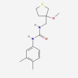 molecular formula C15H22N2O2S B2785446 1-(3,4-DIMETHYLPHENYL)-3-[(3-METHOXYTHIOLAN-3-YL)METHYL]UREA CAS No. 1448036-77-8