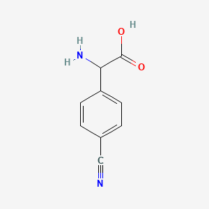 molecular formula C11H9F3N2O4 B2785454 2-Amino-2-(4-cyanophenyl)acetic acid CAS No. 253797-03-4
