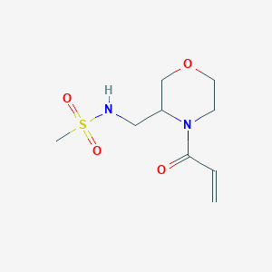 molecular formula C9H16N2O4S B2785477 N-{[4-(prop-2-enoyl)morpholin-3-yl]methyl}methanesulfonamide CAS No. 2094611-89-7