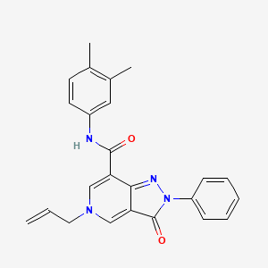 molecular formula C24H22N4O2 B2785482 N-(3,4-dimethylphenyl)-3-oxo-2-phenyl-5-(prop-2-en-1-yl)-2H,3H,5H-pyrazolo[4,3-c]pyridine-7-carboxamide CAS No. 921823-30-5