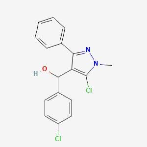 molecular formula C17H14Cl2N2O B2785496 (5-chloro-1-methyl-3-phenyl-1H-pyrazol-4-yl)(4-chlorophenyl)methanol CAS No. 956507-62-3