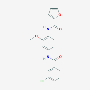 molecular formula C19H15ClN2O4 B278550 N-{4-[(3-chlorobenzoyl)amino]-2-methoxyphenyl}-2-furamide 
