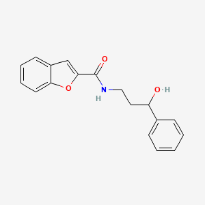 molecular formula C18H17NO3 B2785540 N-(3-hydroxy-3-phenylpropyl)-1-benzofuran-2-carboxamide CAS No. 1396847-77-0