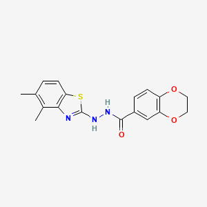 B2785544 N'-(4,5-dimethyl-1,3-benzothiazol-2-yl)-2,3-dihydro-1,4-benzodioxine-6-carbohydrazide CAS No. 851980-59-1