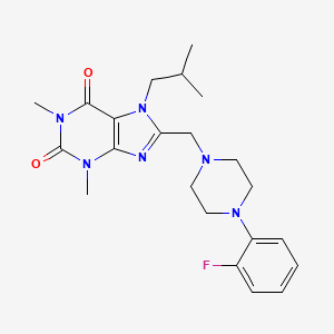 8-[[4-(2-Fluorophenyl)piperazin-1-yl]methyl]-1,3-dimethyl-7-(2-methylpropyl)purine-2,6-dione