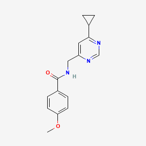 molecular formula C16H17N3O2 B2785557 N-[(6-cyclopropylpyrimidin-4-yl)methyl]-4-methoxybenzamide CAS No. 2195951-06-3