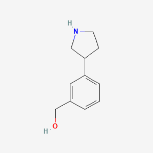 molecular formula C11H15NO B2785564 [3-(pyrrolidin-3-yl)phenyl]methanol CAS No. 1260824-33-6