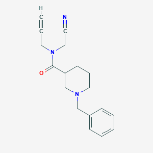 1-benzyl-N-(cyanomethyl)-N-(prop-2-yn-1-yl)piperidine-3-carboxamide