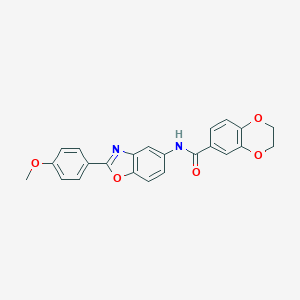 molecular formula C23H18N2O5 B278557 N-[2-(4-methoxyphenyl)-1,3-benzoxazol-5-yl]-2,3-dihydro-1,4-benzodioxine-6-carboxamide 