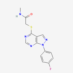 2-[1-(4-fluorophenyl)pyrazolo[3,4-d]pyrimidin-4-yl]sulfanyl-N-methylacetamide