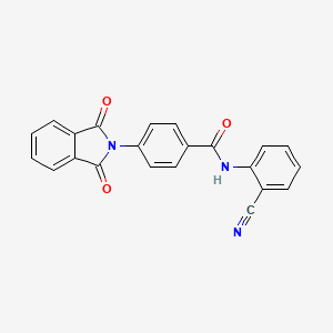 molecular formula C22H13N3O3 B2785572 N-(2-cyanophenyl)-4-(1,3-dioxo-2,3-dihydro-1H-isoindol-2-yl)benzamide CAS No. 414893-97-3
