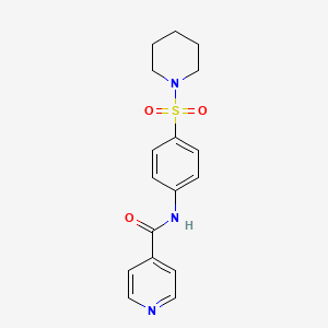 molecular formula C17H19N3O3S B2785573 N-[4-(Piperidine-1-sulfonyl)-phenyl]-isonicotinamide CAS No. 692746-41-1