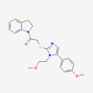 1-(indolin-1-yl)-2-((1-(2-methoxyethyl)-5-(4-methoxyphenyl)-1H-imidazol-2-yl)thio)ethanone