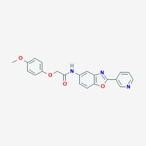 molecular formula C21H17N3O4 B278558 2-(4-methoxyphenoxy)-N-[2-(3-pyridinyl)-1,3-benzoxazol-5-yl]acetamide 