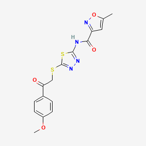 N-(5-((2-(4-methoxyphenyl)-2-oxoethyl)thio)-1,3,4-thiadiazol-2-yl)-5-methylisoxazole-3-carboxamide