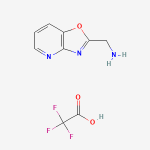molecular formula C9H8F3N3O3 B2785584 Oxazolo[4,5-b]pyridin-2-ylmethanamine, trifluoroacetic acid CAS No. 2138549-23-0