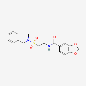 molecular formula C18H20N2O5S B2785586 N-{2-[benzyl(methyl)sulfamoyl]ethyl}-2H-1,3-benzodioxole-5-carboxamide CAS No. 899968-03-7