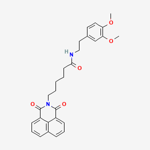 molecular formula C28H30N2O5 B2785591 N-[2-(3,4-dimethoxyphenyl)ethyl]-6-{2,4-dioxo-3-azatricyclo[7.3.1.0^{5,13}]trideca-1(12),5,7,9(13),10-pentaen-3-yl}hexanamide CAS No. 438481-54-0