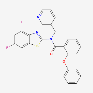 molecular formula C26H17F2N3O2S B2785596 N-(4,6-difluoro-1,3-benzothiazol-2-yl)-2-phenoxy-N-[(pyridin-3-yl)methyl]benzamide CAS No. 922660-70-6