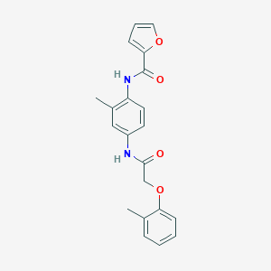 molecular formula C21H20N2O4 B278561 N-(2-methyl-4-{[(2-methylphenoxy)acetyl]amino}phenyl)-2-furamide 