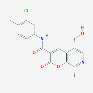 molecular formula C18H15ClN2O4 B2785615 N-(3-chloro-4-methylphenyl)-5-(hydroxymethyl)-8-methyl-2-oxo-2H-pyrano[2,3-c]pyridine-3-carboxamide CAS No. 443117-29-1
