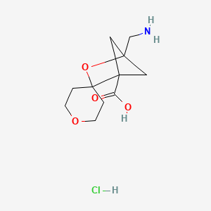 4-(Aminomethyl)-3-oxaspiro[bicyclo[2.1.1]hexane-2,4'-oxane]-1-carboxylic acid hydrochloride