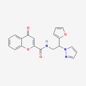 N-(2-(furan-2-yl)-2-(1H-pyrazol-1-yl)ethyl)-4-oxo-4H-chromene-2-carboxamide