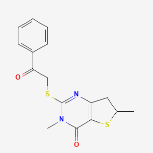 3,6-dimethyl-2-((2-oxo-2-phenylethyl)thio)-6,7-dihydrothieno[3,2-d]pyrimidin-4(3H)-one
