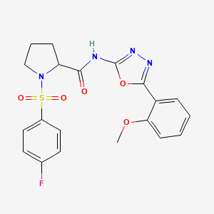 1-((4-fluorophenyl)sulfonyl)-N-(5-(2-methoxyphenyl)-1,3,4-oxadiazol-2-yl)pyrrolidine-2-carboxamide