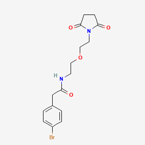 molecular formula C16H19BrN2O4 B2785643 2-(4-bromophenyl)-N-(2-(2-(2,5-dioxopyrrolidin-1-yl)ethoxy)ethyl)acetamide CAS No. 2034392-43-1