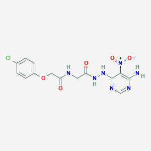 N-(2-(2-(6-amino-5-nitropyrimidin-4-yl)hydrazinyl)-2-oxoethyl)-2-(4-chlorophenoxy)acetamide