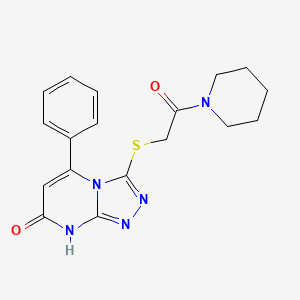 3-((2-oxo-2-(piperidin-1-yl)ethyl)thio)-5-phenyl-[1,2,4]triazolo[4,3-a]pyrimidin-7(8H)-one