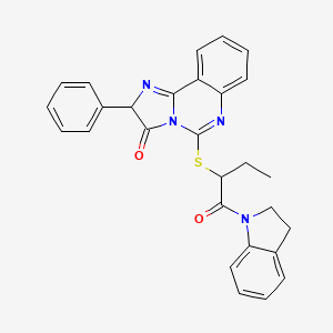 5-((1-(indolin-1-yl)-1-oxobutan-2-yl)thio)-2-phenylimidazo[1,2-c]quinazolin-3(2H)-one