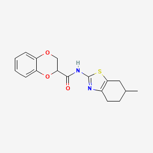 molecular formula C17H18N2O3S B2785662 N-(6-methyl-4,5,6,7-tetrahydro-1,3-benzothiazol-2-yl)-2,3-dihydro-1,4-benzodioxine-2-carboxamide CAS No. 681167-22-6