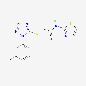 2-[1-(3-methylphenyl)tetrazol-5-yl]sulfanyl-N-(1,3-thiazol-2-yl)acetamide