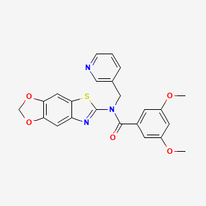 molecular formula C23H19N3O5S B2785683 N-([1,3]dioxolo[4,5-f][1,3]benzothiazol-6-yl)-3,5-dimethoxy-N-(pyridin-3-ylmethyl)benzamide CAS No. 895018-85-6