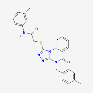 molecular formula C26H23N5O2S B2785688 N-(3-methylphenyl)-2-({4-[(4-methylphenyl)methyl]-5-oxo-4H,5H-[1,2,4]triazolo[4,3-a]quinazolin-1-yl}sulfanyl)acetamide CAS No. 872193-26-5