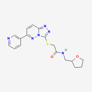molecular formula C17H18N6O2S B2785695 N-[(oxolan-2-yl)methyl]-2-{[6-(pyridin-3-yl)-[1,2,4]triazolo[4,3-b]pyridazin-3-yl]sulfanyl}acetamide CAS No. 891109-03-8