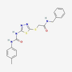 N-benzyl-2-((5-(3-(p-tolyl)ureido)-1,3,4-thiadiazol-2-yl)thio)acetamide