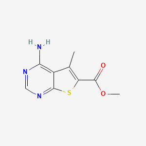 molecular formula C9H9N3O2S B2785708 Methyl 4-amino-5-methylthiopheno[2,3-d]pyrimidine-6-carboxylate CAS No. 725700-01-6
