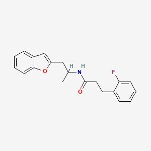 molecular formula C20H20FNO2 B2785722 N-[1-(1-benzofuran-2-yl)propan-2-yl]-3-(2-fluorophenyl)propanamide CAS No. 2034380-31-7