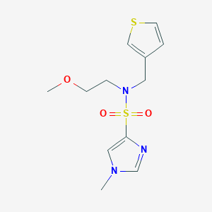 molecular formula C12H17N3O3S2 B2785763 N-(2-methoxyethyl)-1-methyl-N-(thiophen-3-ylmethyl)-1H-imidazole-4-sulfonamide CAS No. 1448050-27-8