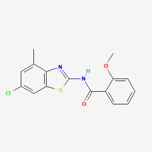 molecular formula C16H13ClN2O2S B2785786 N-(6-chloro-4-methyl-1,3-benzothiazol-2-yl)-2-methoxybenzamide CAS No. 868230-86-8
