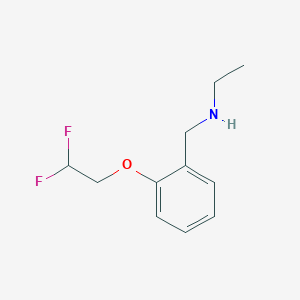 molecular formula C11H15F2NO B2785810 N-[[2-(2,2-difluoroethoxy)phenyl]methyl]ethanamine CAS No. 1183458-43-6