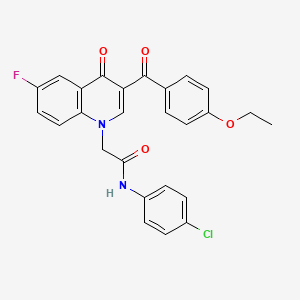 molecular formula C26H20ClFN2O4 B2785827 N-(4-chlorophenyl)-2-[3-(4-ethoxybenzoyl)-6-fluoro-4-oxo-1,4-dihydroquinolin-1-yl]acetamide CAS No. 866345-36-0