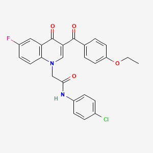 N-(4-chlorophenyl)-2-[3-(4-ethoxybenzoyl)-6-fluoro-4-oxoquinolin-1-yl]acetamide