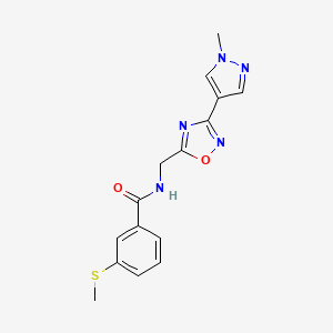 N-((3-(1-methyl-1H-pyrazol-4-yl)-1,2,4-oxadiazol-5-yl)methyl)-3-(methylthio)benzamide