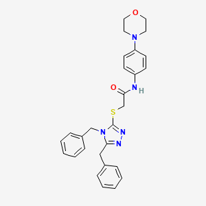 2-[(4,5-dibenzyl-4H-1,2,4-triazol-3-yl)sulfanyl]-N-[4-(morpholin-4-yl)phenyl]acetamide