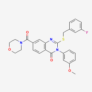 2-((3-fluorobenzyl)thio)-3-(3-methoxyphenyl)-7-(morpholine-4-carbonyl)quinazolin-4(3H)-one